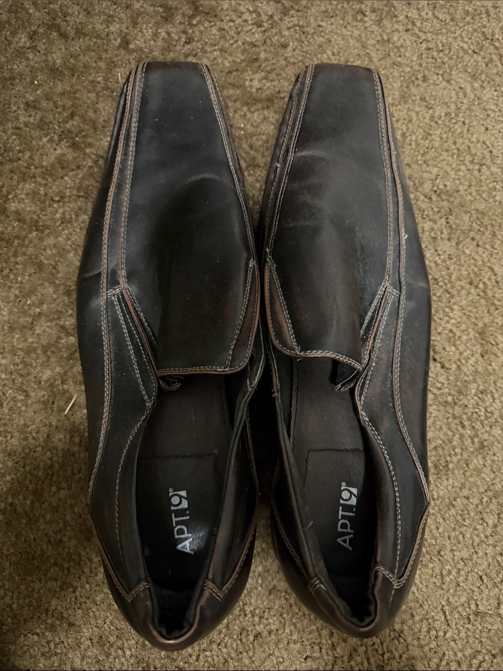 Apt. 9 Men's Brown Slip-On Loafers with Brown Stitching